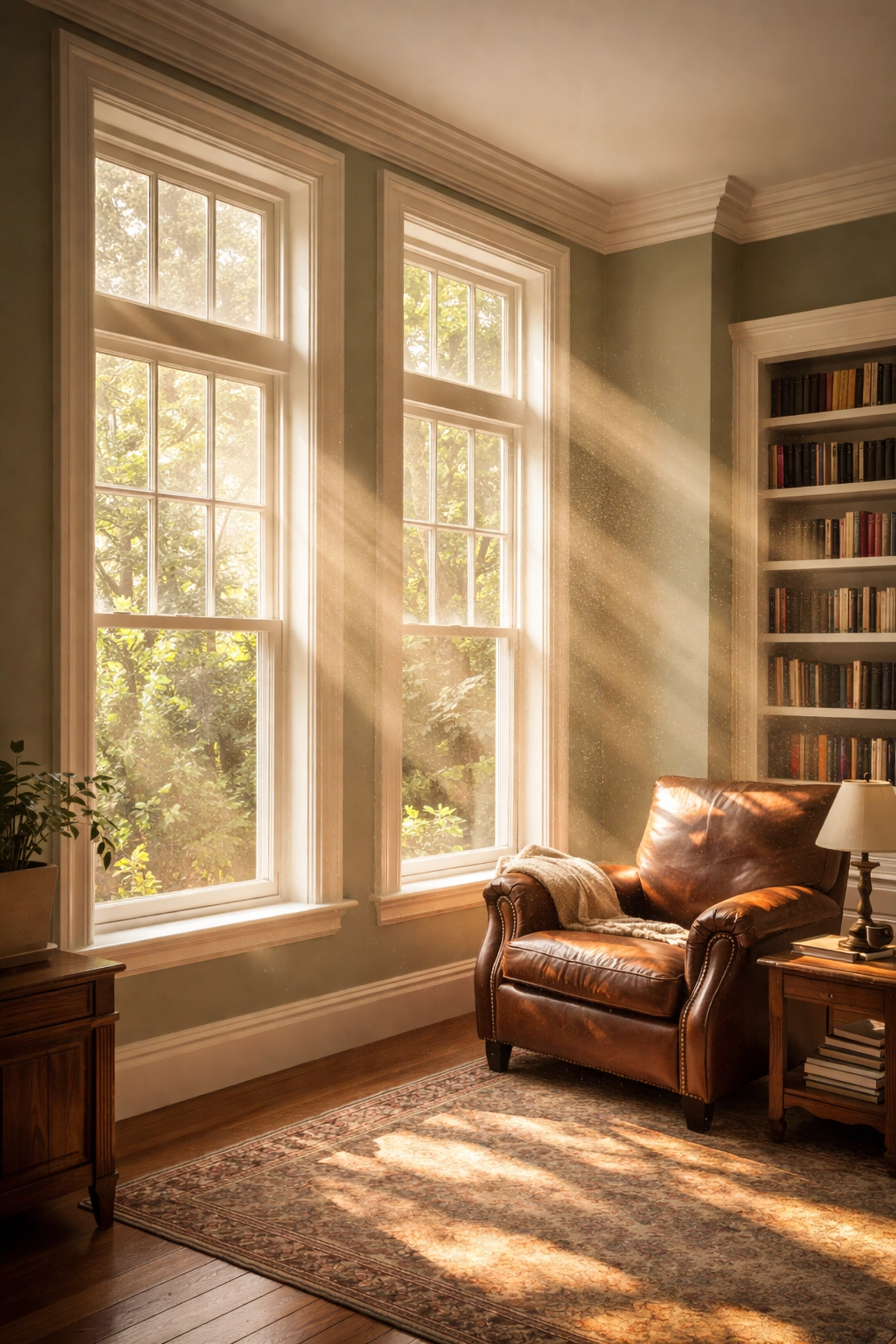 Sunlit room in heritage home showing natural light impact