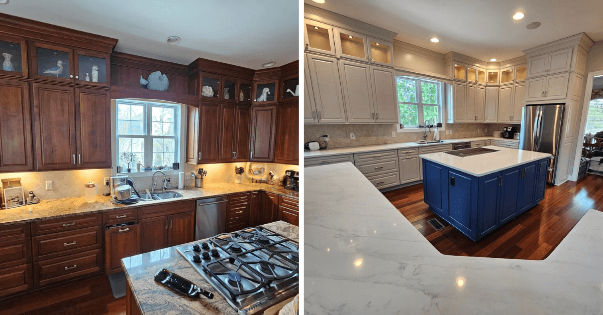 before and after kitchen cabinet remodel