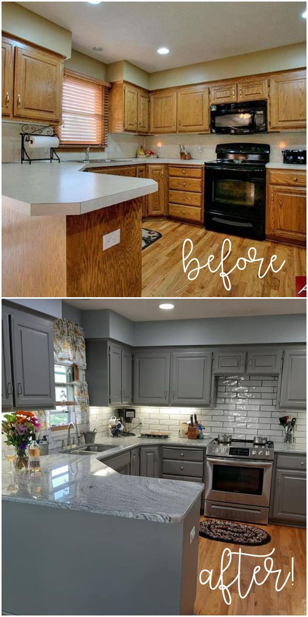 before and after kitchen cabinet remodel