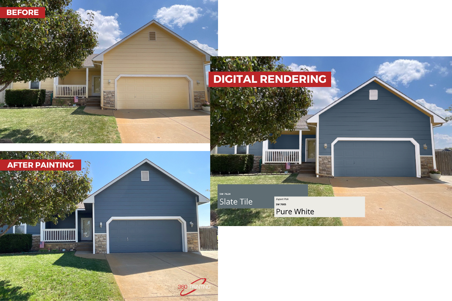 digital rendering of home color change