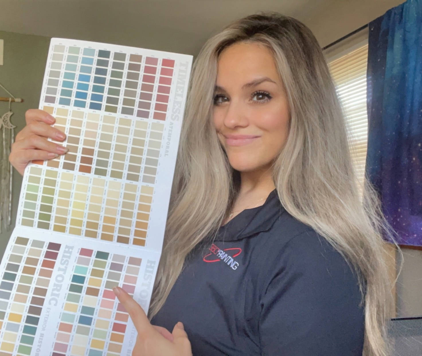 woman holding design colors